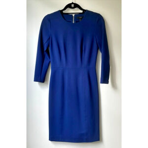 J.Crew navy 3/4 sleeve ponte sheath dress size 4